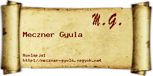 Meczner Gyula névjegykártya